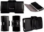 iPhone 5S / 5 / 5C / 4S / 4 Echt Leer Case Hoesje Riem Holster - Zwart