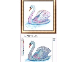 Diamond Painting - parteille - Zwaan - 30x30 cm