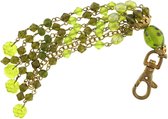 Pendentif sac Behave® Vintage - porte-clés - couleur or vert - 17 cm