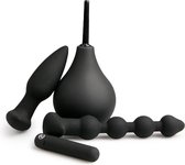 Black Velvets –  Anal Kit 4 Delig Inclusief Losse Vibro Kogel Ideaal als Geschenk - Zwart