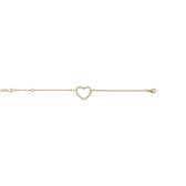 New Bling 9NB 0219 Zilveren armband met hart - zirkonia - lengte 17 + 3 cm - goudkleurig
