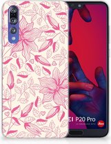 Huawei P20 Pro Uniek TPU Hoesje Pink Flowers
