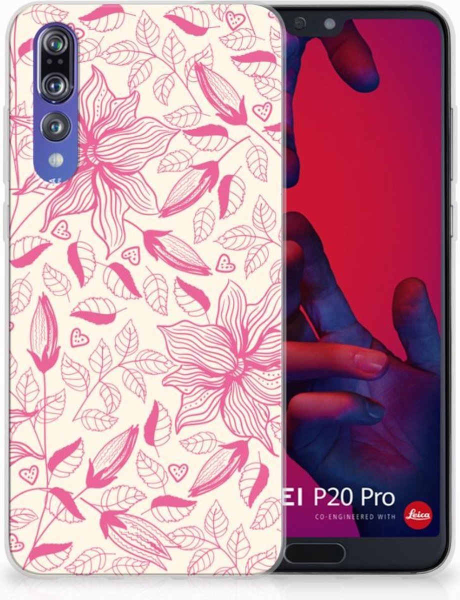 Huawei P20 Pro TPU Case Pink Flowers