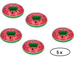 Opblaasbare Watermeloen Bekerhouder voor Bekers en Blikjes – 5 stuks – 18 x 18 x 6 cm | Opblaas Meloen Drankhouder | Opblaasartikel | Zwembadaccessoire | Drankhouders | Bekerhouders | Opblaasartikelen | Opblaasfiguur