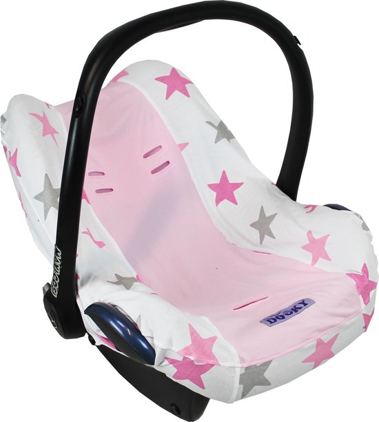Dooky Seat Cover 0+ - Autostoel hoes - Pink Stars