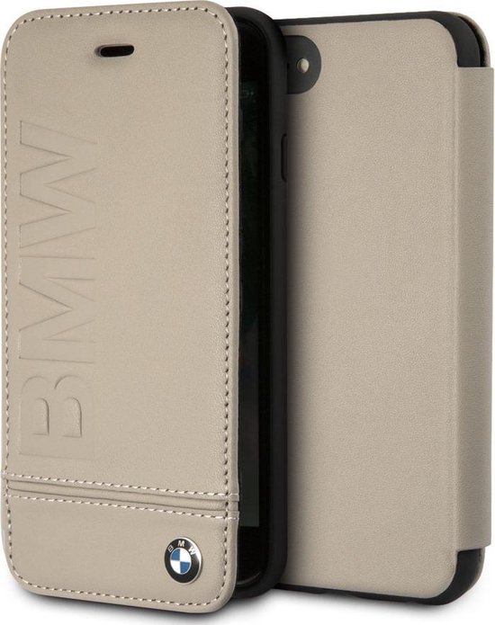 iPhone 8/7/6s/6 Bookcase hoesje - BMW - Beige - Leer | bol.com