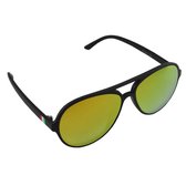 Visionmania Zonnebrillen Unisex Piloot - UV 400 - Goude lenzen - Zwart frame