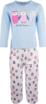 Amantes Meisjes Pyjama blauw Uiltjes - maat 104/110