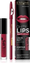 Eveline Cosmetics Oh My Lips Liquid Matt Lipstick&lip Liner No. 05 Red Passion