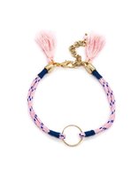 ARMBAND MET RING EN KOORD - ROZE BLAUW - N19SS039 - ZATTHU JEWELRY