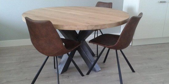 Scully vrijheid tint Table du Sud - Ronde eiken XX-tafel -100 cm | bol.com