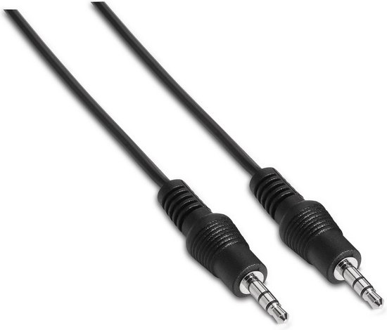 Câble audio stéréo, JACK 3.5/M-JACK 3.5/M, noir, 0,3 m