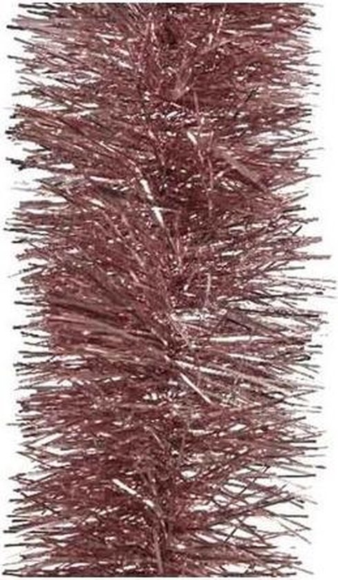 Ploeg Caius mannetje Kerstslingers oud roze 10 cm breed x 270 cm - Guirlande folie lametta - Oud  roze... | bol.com