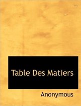 Table Des Matiers