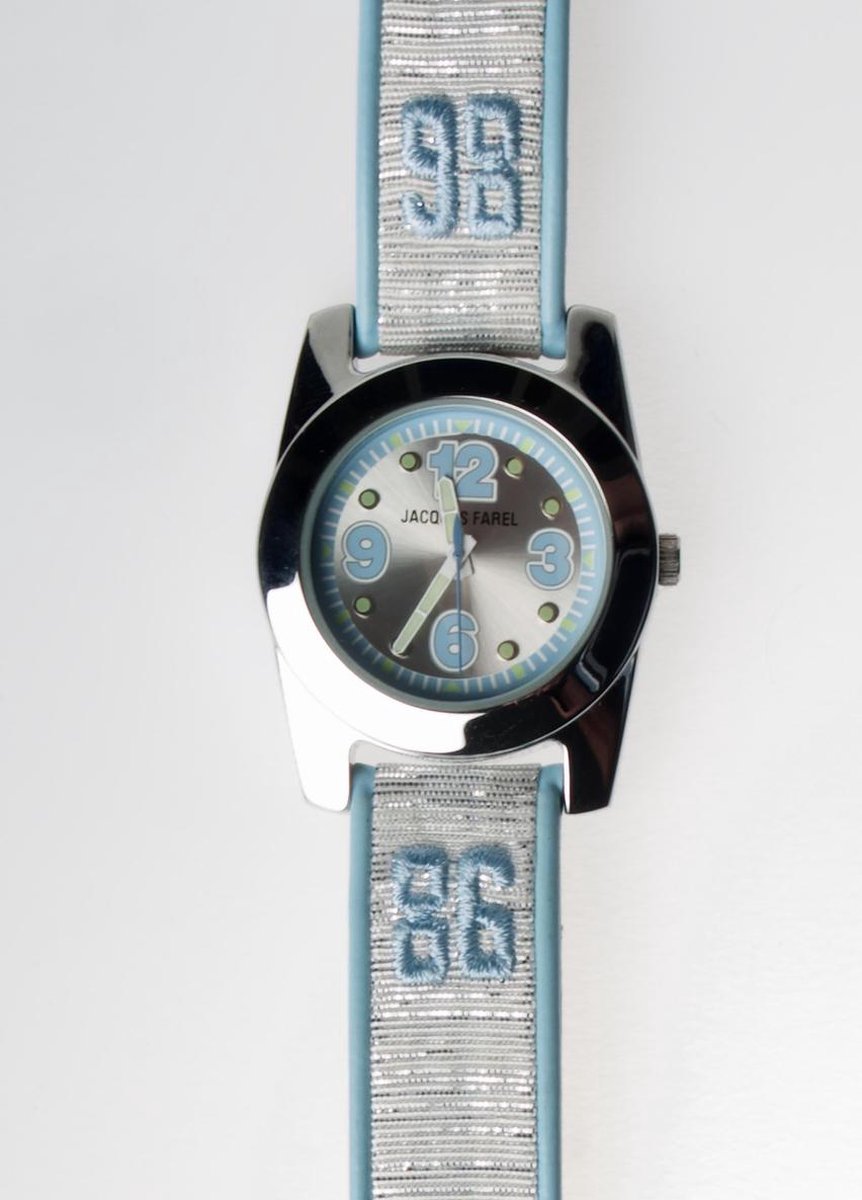 Jacques Farel Teens Horloge 98 – Meisjes – Blauw/Zilver