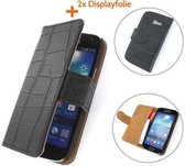 TCC Luxe Hoesje Samsung Galaxy Core Advance Book Case Flip Cover i8580 - Zwart Croco