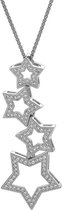 Orphelia ZH-7338 - Hanger Stars + Ketting - Zilver 925 - Zirkonia - 4.5 cm
