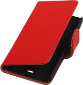 Microsoft Lumia 430 Effen Booktype Wallet Hoesje Rood - Cover Case Hoes