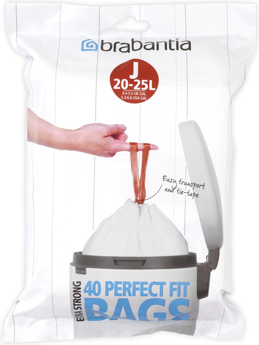 Brabantia PerfectFit Vuilniszakken - 20/25 l - Code J - 40 stuks