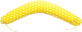 Zwangerschapskussen - met touwtjes - 145 cm - geel met stippen