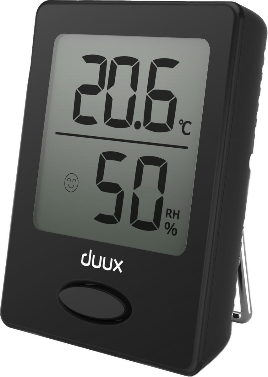 Duux Sense Thermometer + Hygrometer binnen - Inclusief Batterij - Magnetisch - Zwart - Duux
