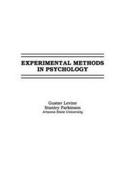 Experimental Methods in Psychology - cover