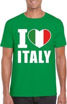 Groen I love Italie fan shirt heren M
