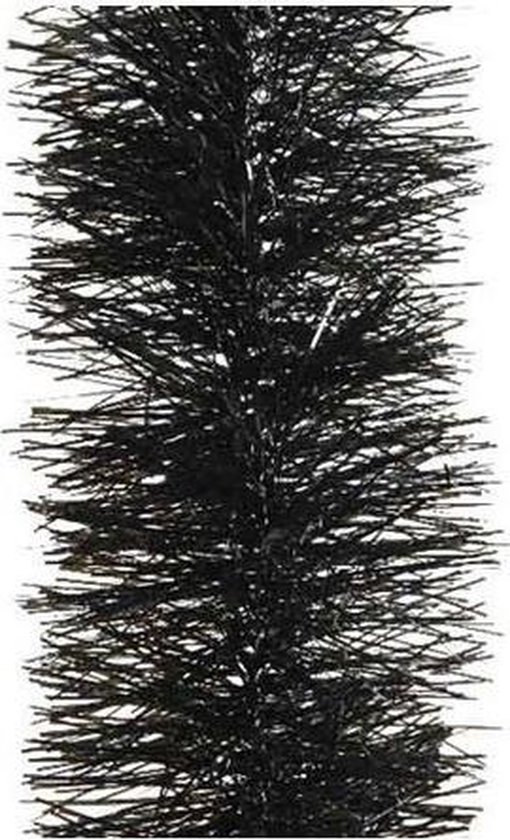 verwerken Grafiek Verleden Kerstslingers zwart 10 cm breed x 270 cm - Guirlande folie lametta - Zwarte  kerstboom... | bol.com