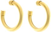 Behave® Dames oorbellen ringen goud-kleur 3cm
