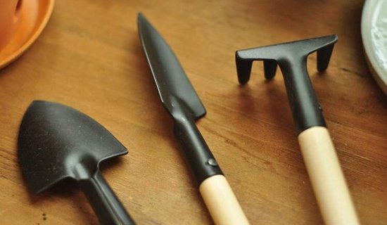 3-in-1 Set Mini Tuin Gereedschap - Miniatuur Tuin Gereedschap - Elegant Tuin Gereedschap - Handig voor in de tuin van Oakwood Gardens — afbeelding 2