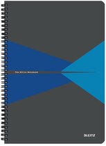Leitz Office Spiraalgebonden Notitieboek met Kartonnen Kaft - 90 A4 Vel - Gelijnd - FSC Gecertificeerd - Blauw
