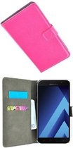 Roze Wallet Bookcase P Telefoonhoesje voor Samsung Galaxy A3 2017