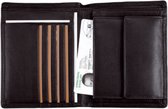 Combi Portefeuille Alassio met RFID Document Safe, zwart nappaleer, 10 x 12,5 cm.