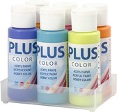 Plus Color acrylverf, 6x60 ml, kleurrijk