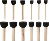 Creativ Company Tamponeerstokjes – Sponskwasten – 4 Maten – 12 Stuks