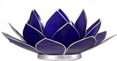 Lotus sfeerlicht indigo 6e chakra zilverrand - 13.5 cm - S