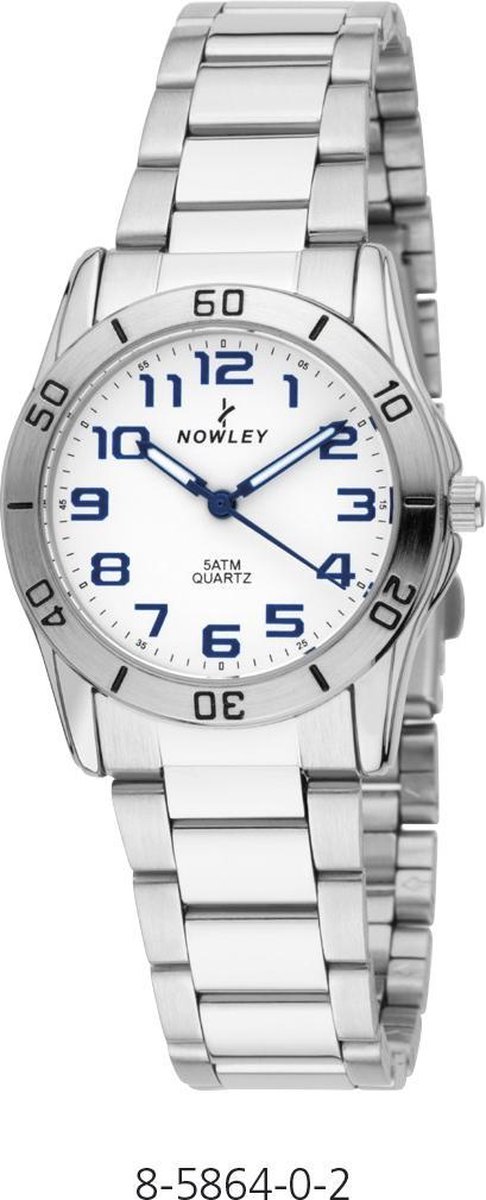 Nowley 8-5384-0-2 analoog tiener horloge 32 mm 50 meter wit