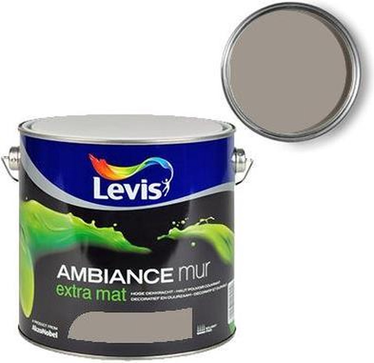 Peinture Ambiance Mur Levis metallic argent 1 L