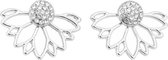 Fako Bijoux® - Oorbellen - Lotusbloem - Lotus - Bloem - Kristal - Zilverkleurig