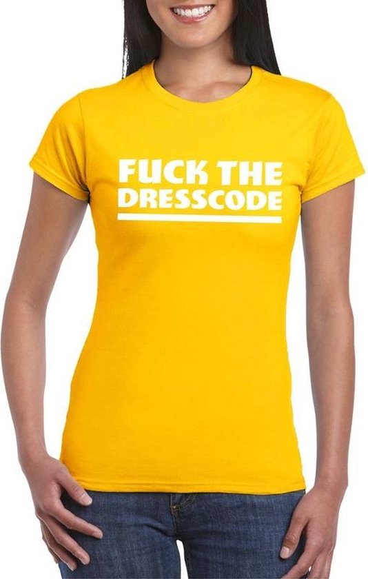 Fuck the dames shirt geel - Dames feest t-shirts bol.com