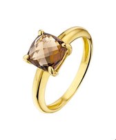 Geelgouden Ring rookkwarts 18.50 mm (58)
