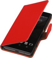 Sony Xperia Z5 Compact - Effen Rood Booktype Wallet Hoesje