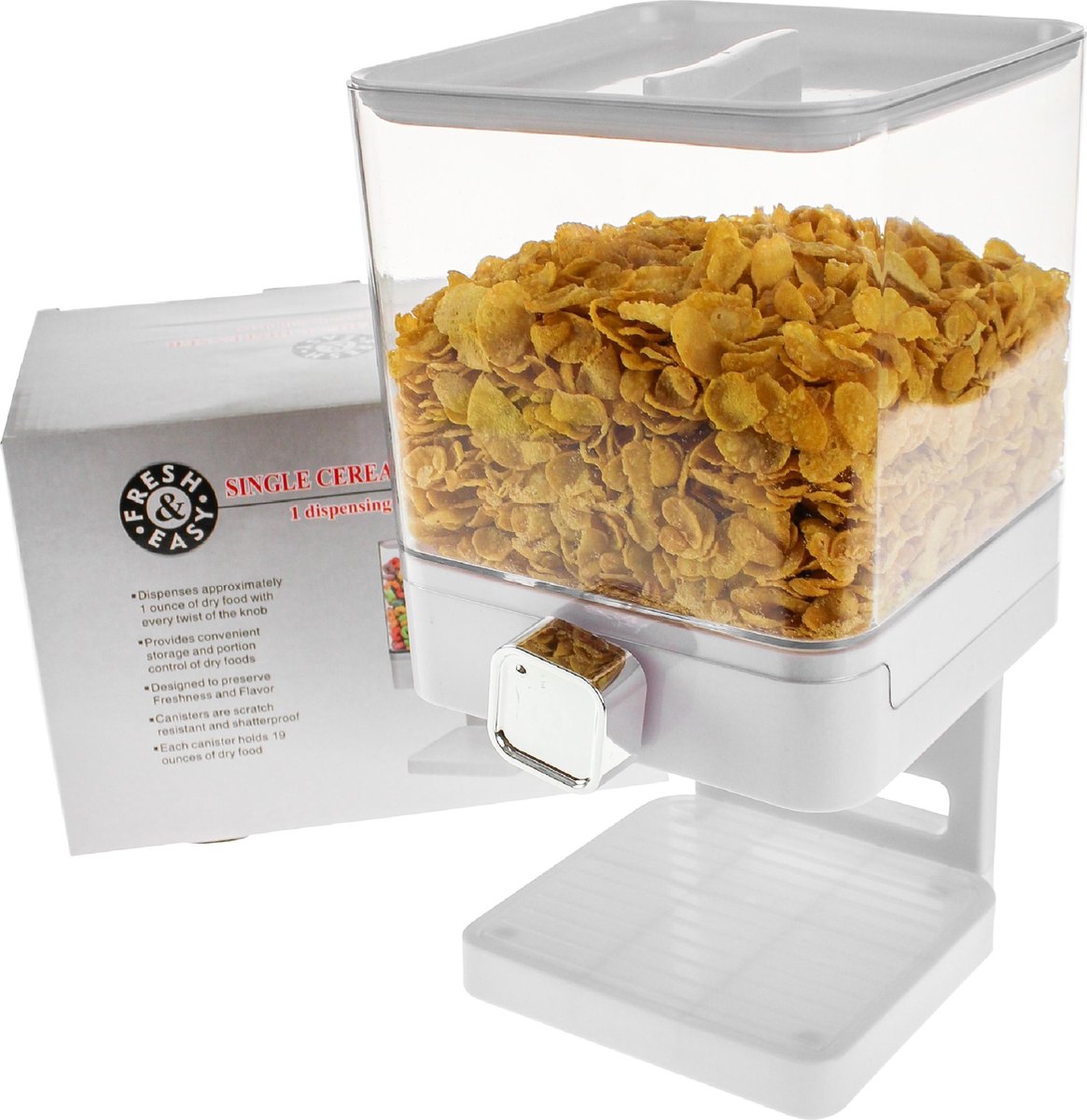 United Entertainment ® - Luxe Enkelvoudige Cornflakes Dispenser - Wit