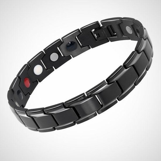 Magneet armband - heren - zwart - RVS | bol.com