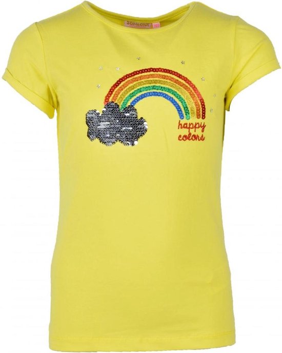 Someone Meisjes T-shirt - Geel - Maat 140 | bol.com