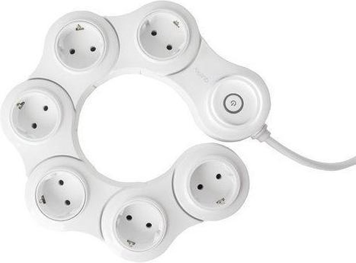 Quirky Pivot Power Flexibele stekkerdoos - Wit/Blauw
