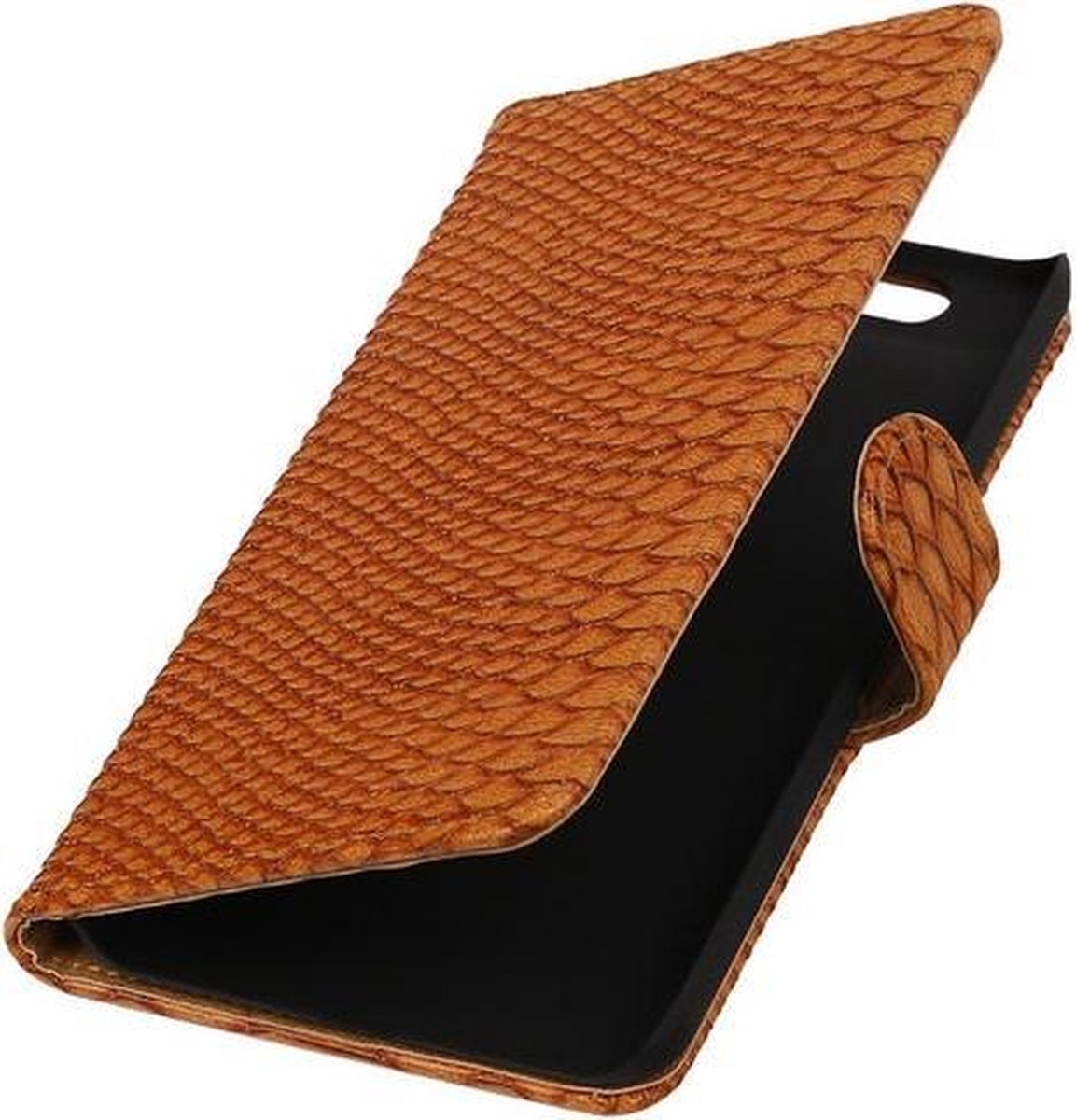Huawei Nexus 6P - Slang Bruin Bookstyle Wallet Hoesje