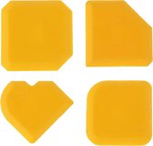 DW4Trading® Siliconen afstrijkrubber set van 4 profielen geel kitspatel.