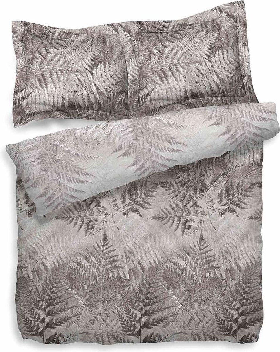 Heckettlane Venne Dekbedovertrek - Litsjumeaux XL - 260x200/220 cm - Bruin/Grijs