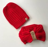 Sportmuts met sjaal - Beanie - Rood: De Winter Favoriet! - Voor kinderen vanaf 3 tot ongeveer 9 jaar.